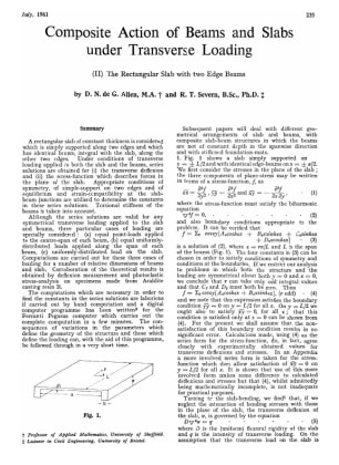 Composite Action of Beams and Slabs under Transverse Loading (11) The Rectangular Slab with two Edge