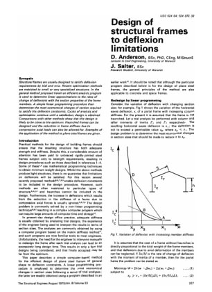 Design of Structural Frames to Deflexion Limitations
