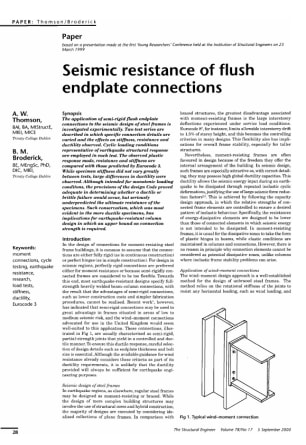 Seismic Resistance of Flush Endplate Connections