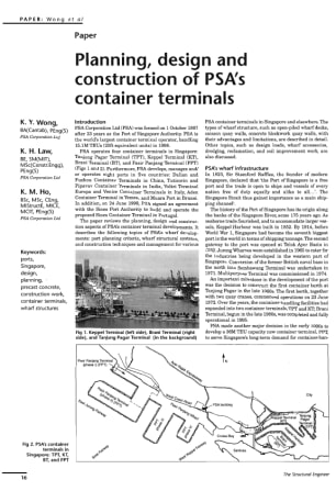 Planning, Design and Construction of PSA's Container Terminals