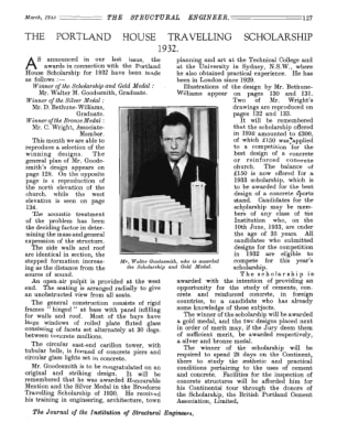 The Portland House Travelling Scholarship, 1932