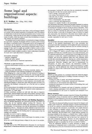 Some Legal and Organisational Aspects: Buildings