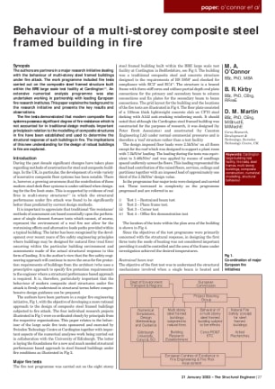 Behaviour of a multi-storey composite steel framed building in fire