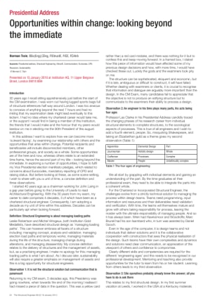 Opportunities within change: looking beyond the immediate