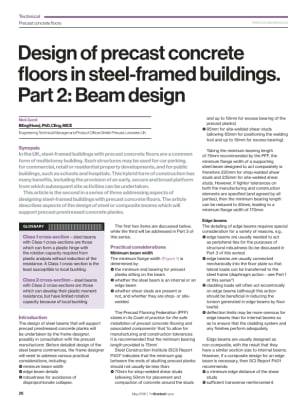 Design of precast concrete floors in steel-framed buildings. Part 2: Beam design