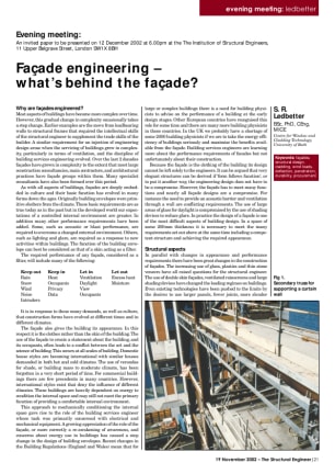 Facade engineering - what's behind the facade?