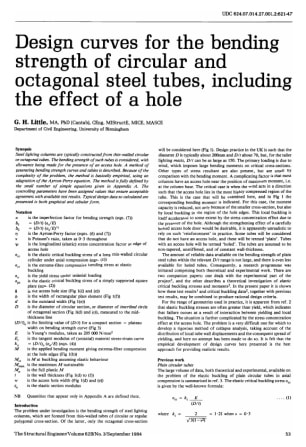 Design Curves for the Bending Strength of Circular and Octagonal Steel Tubes, Including the Effect o