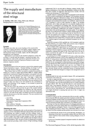 The Supply and Manufacture of the Structural Steel Wings