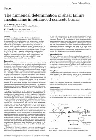 The Numerical Determination of Shear Failure Mechanisms in Reinforced-Concrete Beams