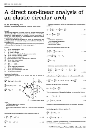 A Direct Non-linear Analysis of an Elastic Circular Arch