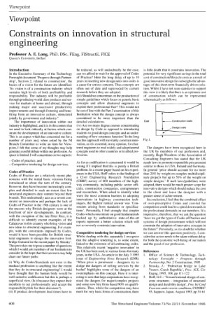 Constraints on Innovation in Structural Engineering