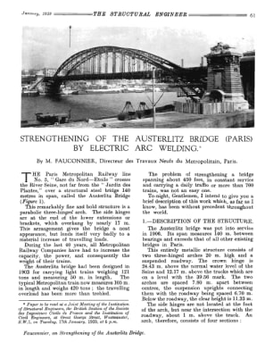 Strengthening of the Austerlitz Bridge (Paris) by Electric Arc Welding