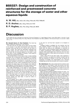 Discussion on BS5337: Design and Construction of Reinforced and Prestressed Concrete Structures for 