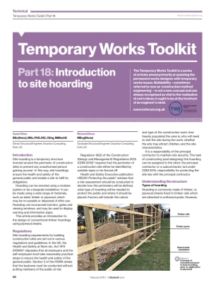 Temporary Works Toolkit. Part 18: Introduction to site hoarding