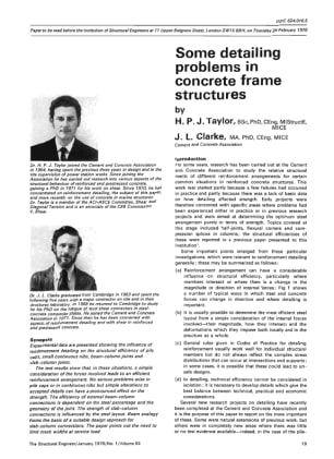Some Detailing Problems in Concrete Frame Structures