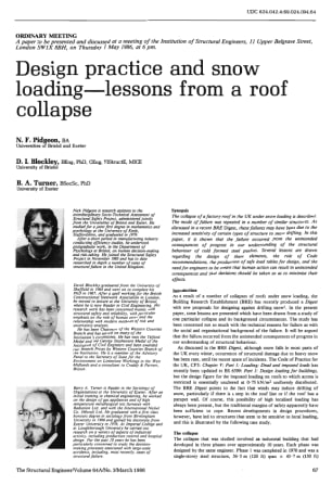 Design Practice and Snow Loading - Lessons from a Roof Collapse