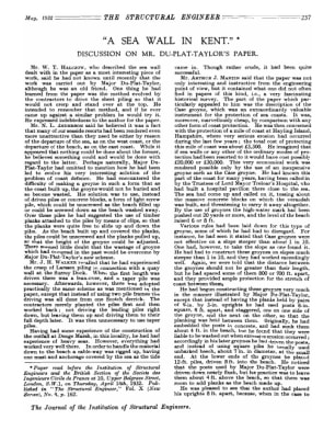 " A Sea Wall in Kent." Discussion on Mr. Du-Plat-Taylor's Paper