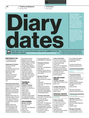 Diary dates (October 2016)