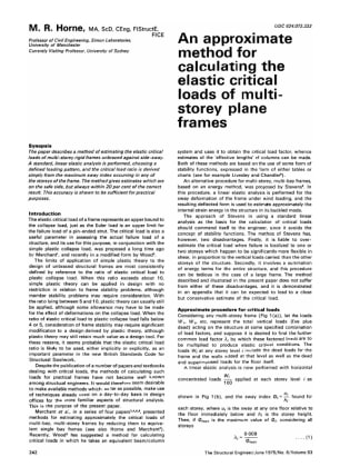 An Approximate Method for Calculating the Elastic Critical Loads of Multi-storey Plane Frames