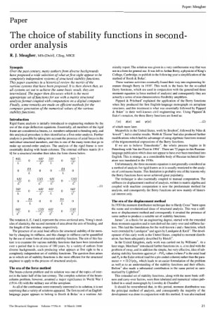 The Choice of Stability Functions in Second-Order Analysis