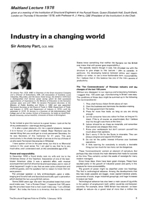 Maitland Lecture 1978 Industry in a Changing World