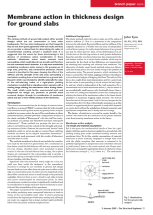 Membrane action in thickness design for ground slabs