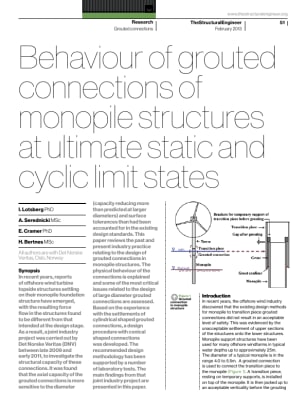 Behaviour of grouted connections of monopile structures at ultimate static and cyclic limit states