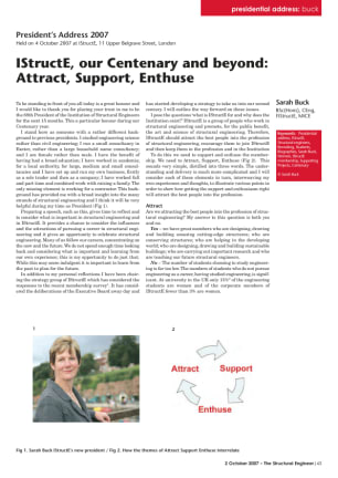President's Address 2007: IStructE, our Centenary and beyond: Attract, Support, Enthuse