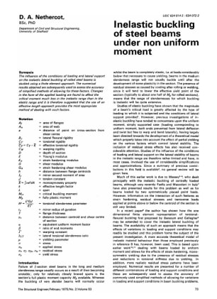 Inelastic Buckling of Steel Beams under Non Uniform Moment