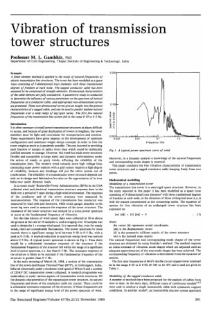 Vibration of Transmission Tower Structures