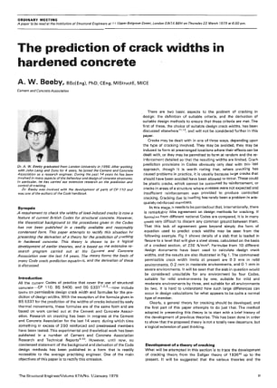 The Prediction of Crack Widths in Hardened Concrete
