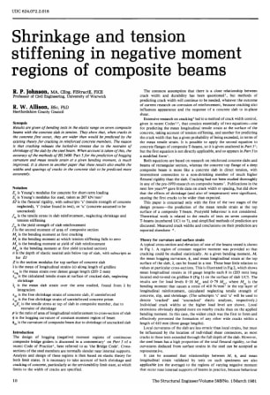 Shrinkage and Tension Stiffening in Negative Moment Regions of Composite Beams
