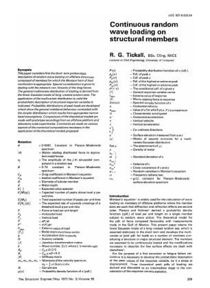 Continuous Random Wave Loading on Structural Members