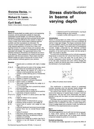 Stress Distribution in Beams of Varying Depth