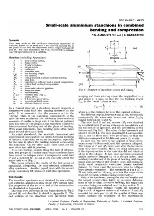 Small-scale Aluminium Stanchions in Combined Bending and Compression