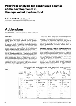 Addendum to Prestress Analysis for Continuous Beams: Some Developments in the Equivalent Load Method