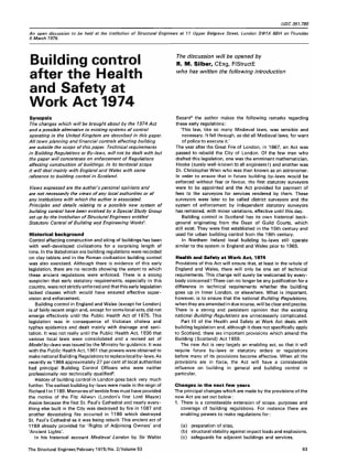 Building Control after the Health and Safety at Work Act 1974