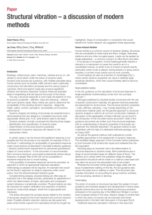 Structural vibration - a discussion of modern methods