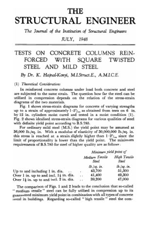 Tests on Concrete Columns Reinforced with Square Twisted Steel and Mild Steel
