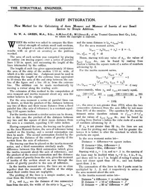 Easy Integration. New Method for the Calculation of Area Moment and Moment of Inertia of any Small S