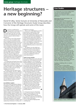 Heritage structures: a new beginning? [Study group: heritage structures]