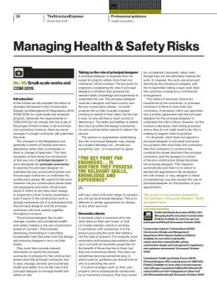 Managing Health & Safety Risks (No. 45): Small-scale works and CDM 2015
