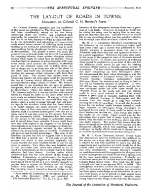 The Lay-Out of Roads in Towns Discussion on Colonel C.H. Bressey's Paper