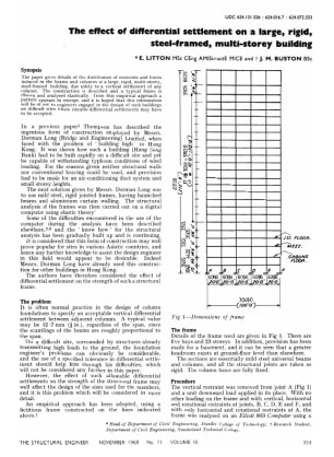 The Effect of Differential Settlement on a Larg, Rigid, Steel-Framed, Multi-Storey Building