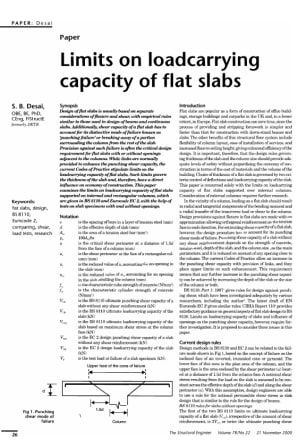 Limits on Loadcarrying Capacity of Flat Slabs