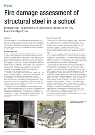 Fire damage assessment of structural steel in a school