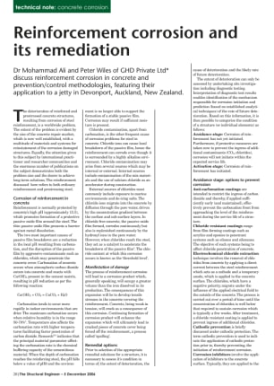 Reinforcement corrosion and its remediation