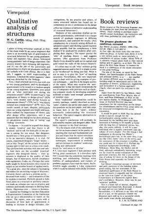 Qualitative Analysis of Structures