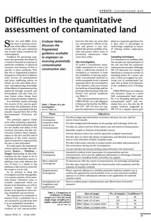 Difficulties in the Quantitative Assessment of Contaminated Land