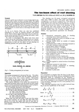 The Tee-Beam Effect of Roof Sheeting